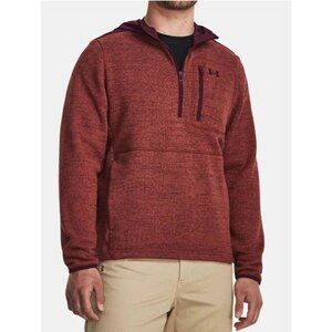 NEW! Under Armour Specialist Half Zip Hoodie Fleece Burgundy Red SZ 3XL